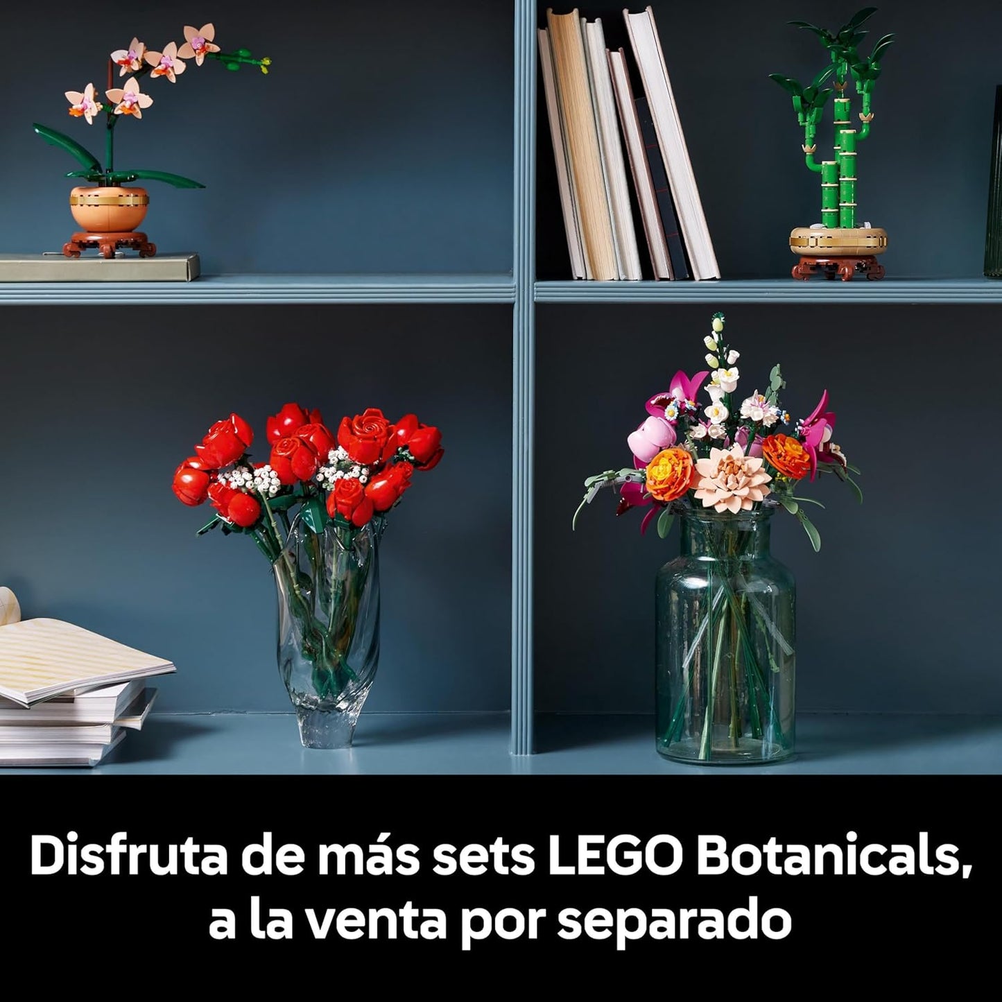 LEGO Botanical Ramo de Flores Fantasía en Rosa Maqueta para Adultos, Regalo para el Día de la Madre, Decoración Floral para el Hogar y Oficina con Margaritas, Eucalipto Artificial y Rosas 10342